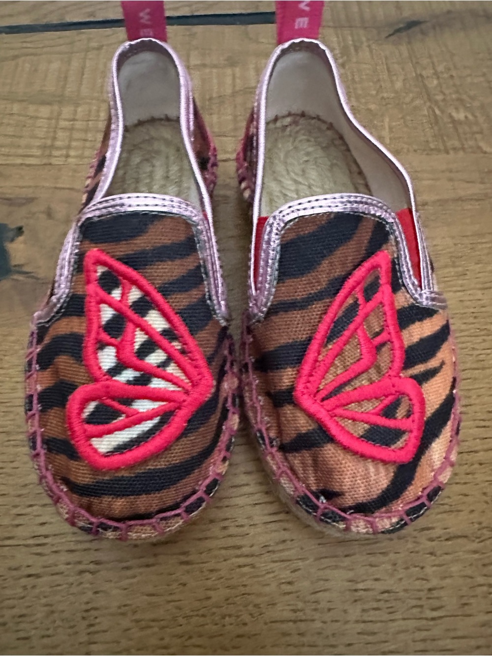 Sophia Webster Mini Butterfly Tiger Espadrille Slip-On Todder Shoe 8.5-9 NEW